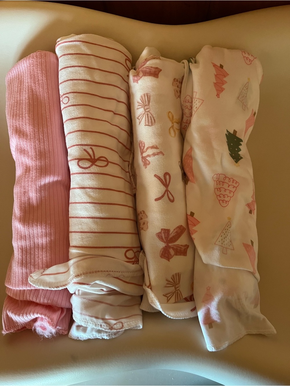 Lot of 4 Baby Girl Swaddle Blankets